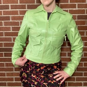 Women's Green Leather Jacket